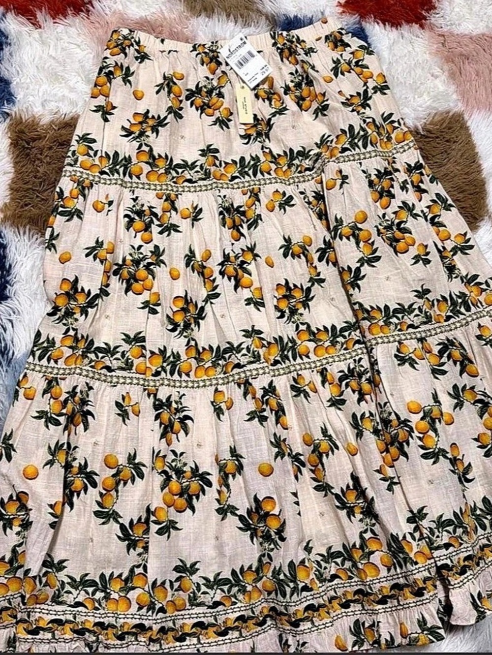 Treasure & Bond Floral Mini Dress White & Orange